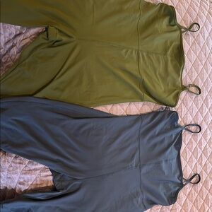Old Navy size Large Olive and Blue bodysuits